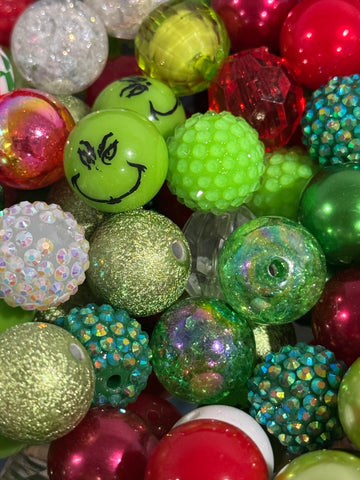 20mm Acrylic Beads - The Green Guy Mix
