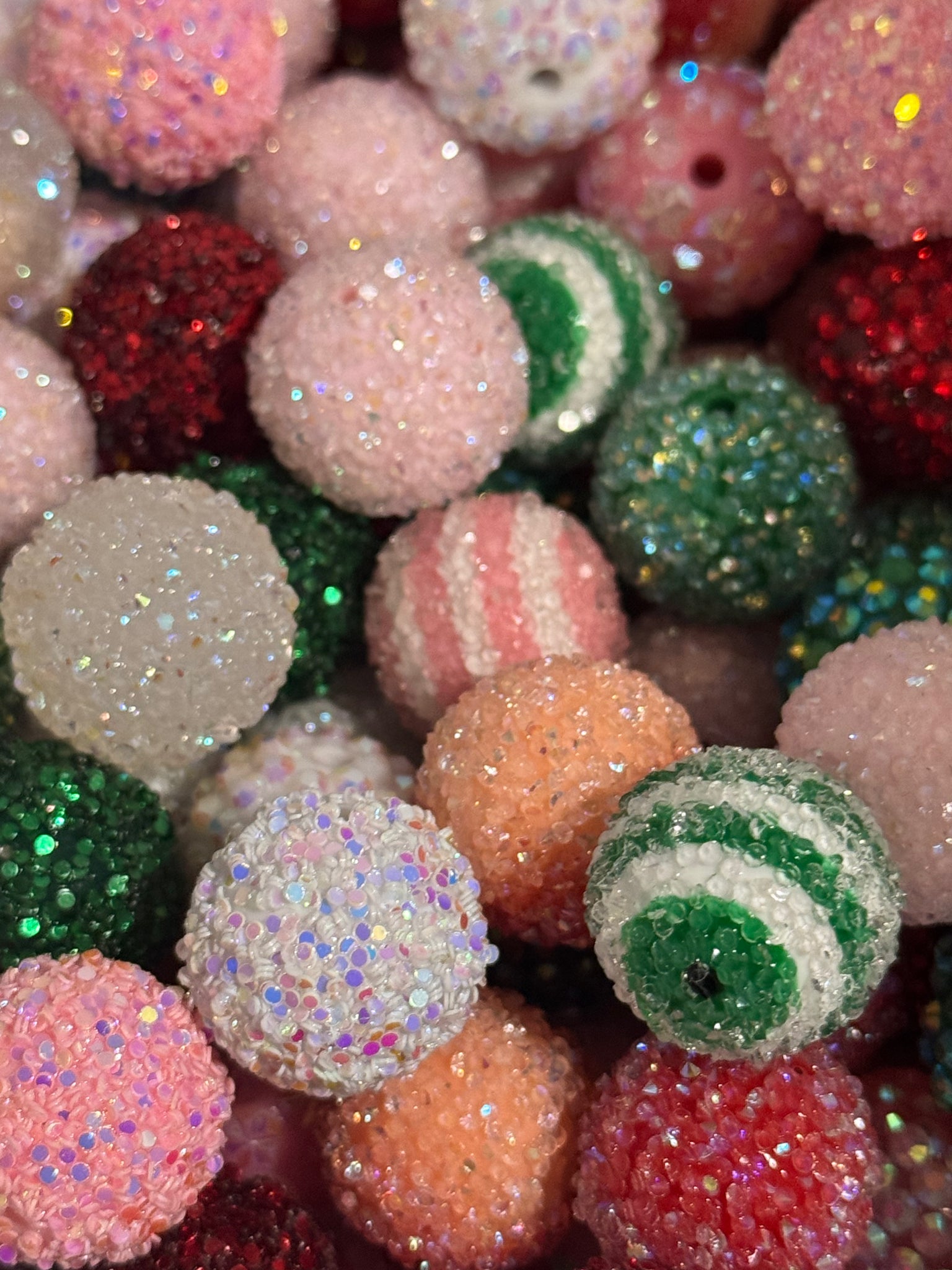 20mm Acrylic Beads - Christmas Candy Mix