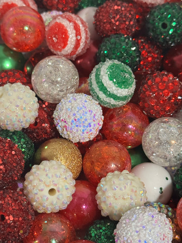 20mm Acrylic Beads - Classic Christmas