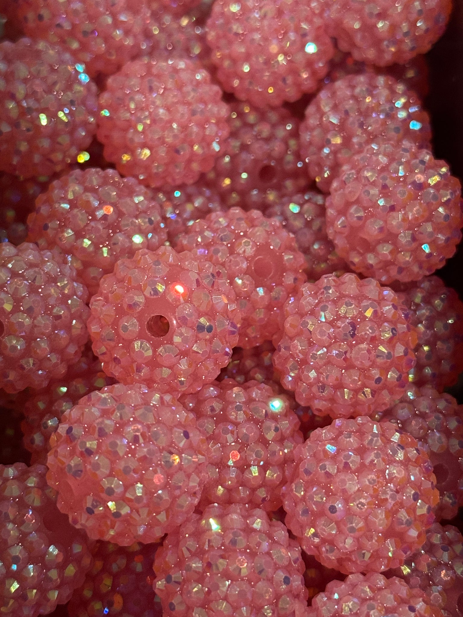 20mm Acrylic Rhinestone Beads - Bubblegum