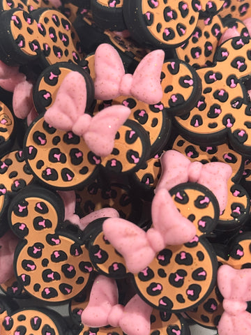Silicone Focal - Leopard Mouse 3D Bow