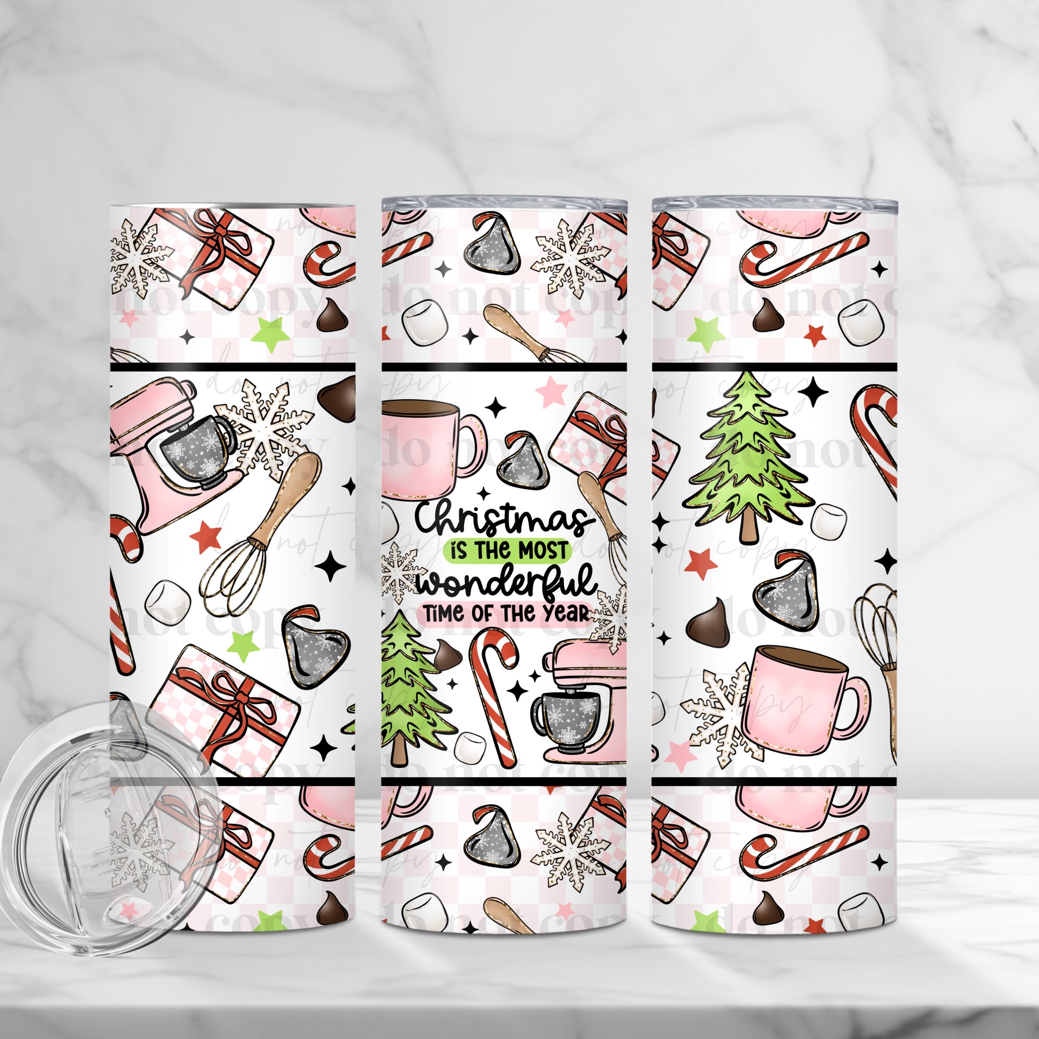 Skinny Tumbler Sublimation Wrap - Christmas Is The Most Wonderful Time