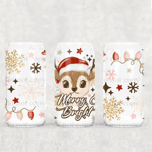 16oz UV DTF Wrap - Merry & Bright Deer