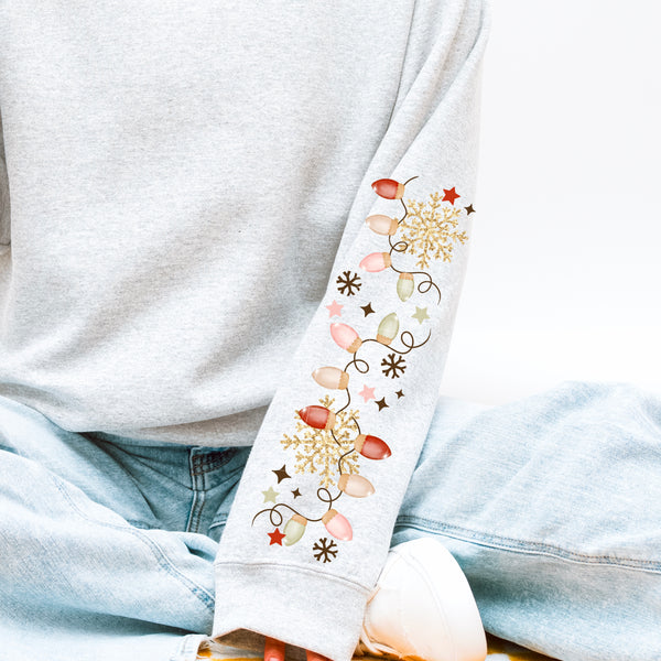 DTF Full Color TShirt Transfer - Merry & Bright Deer (FREE SLEEVES!)