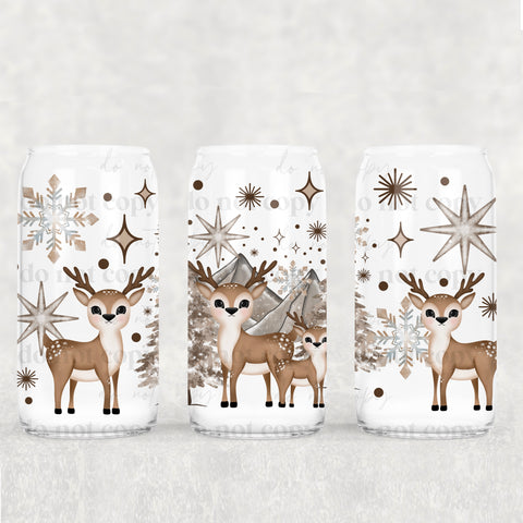 16oz UV DTF Wrap - Cute Deer