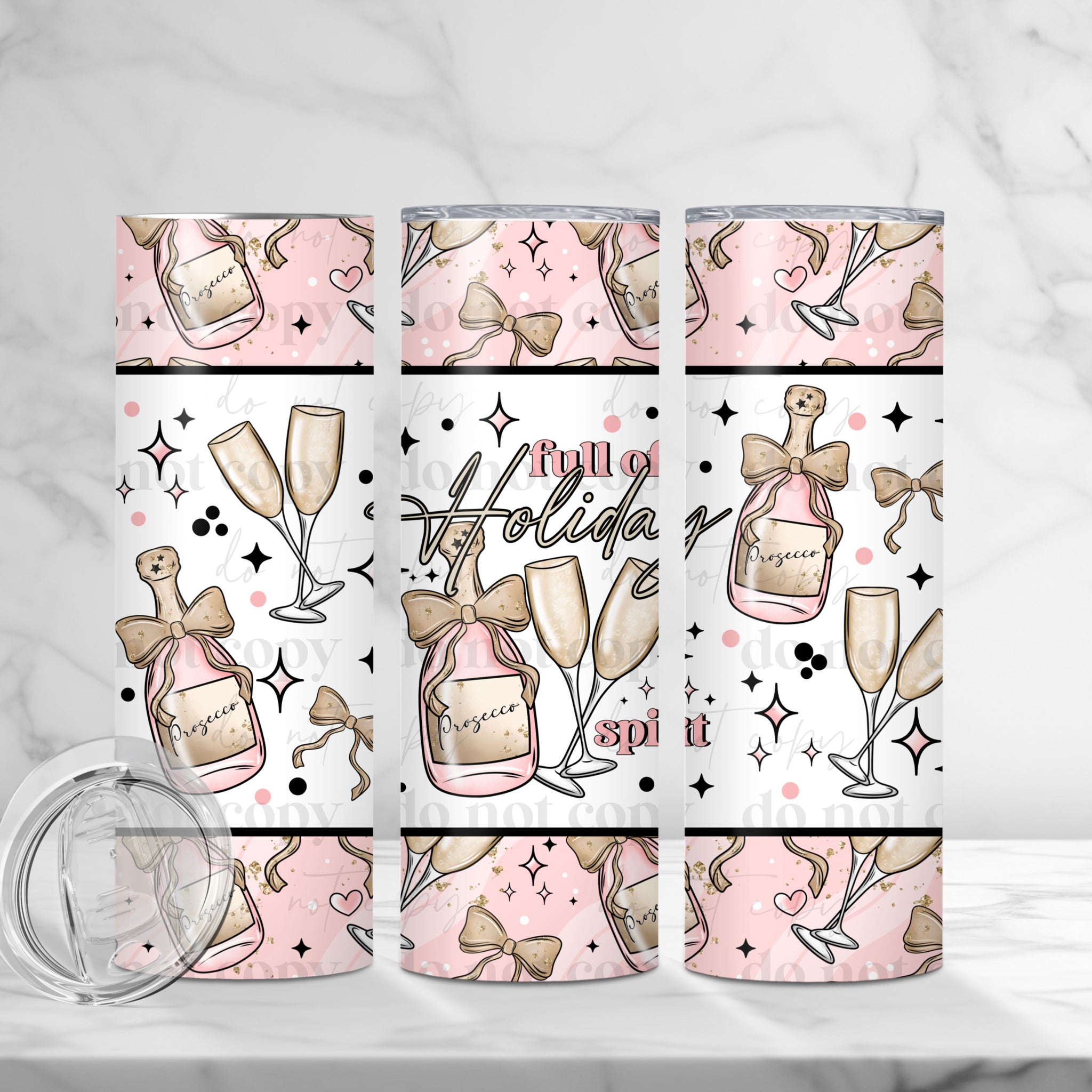 Skinny Tumbler Sublimation Wrap - Full Of Holiday Spirit