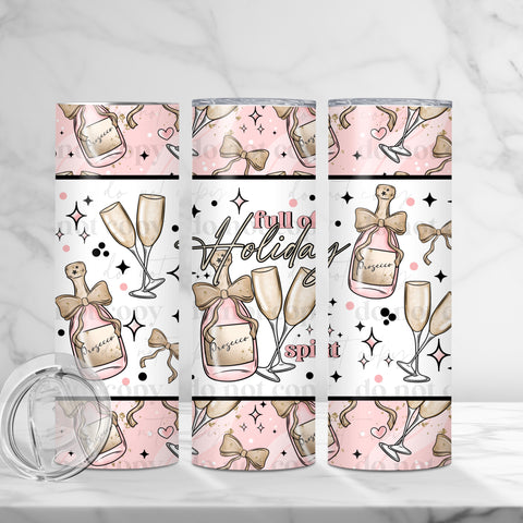 Skinny Tumbler Sublimation Wrap - Full Of Holiday Spirit