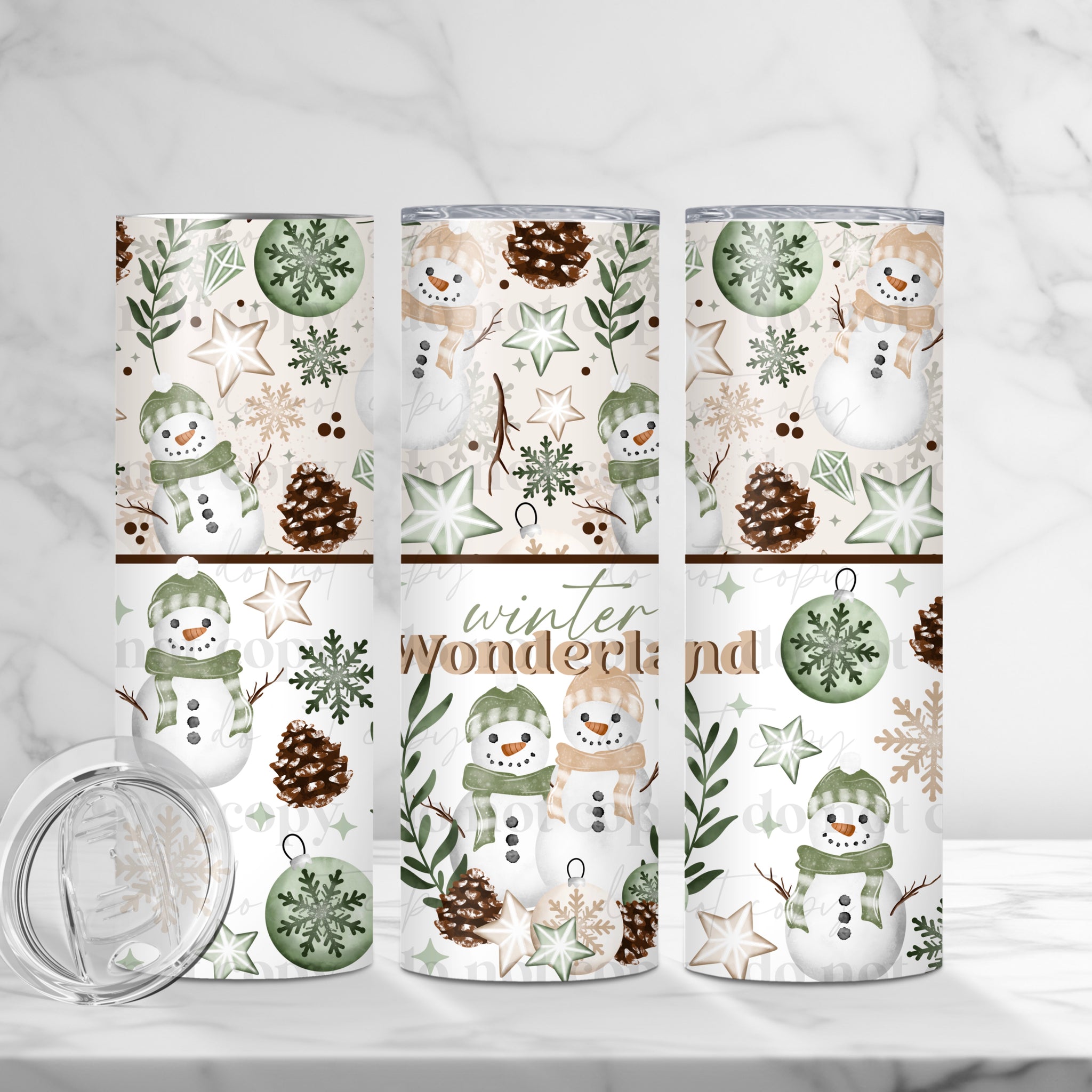 Skinny Tumbler Sublimation Wrap - Winter Wonderland Snowmen