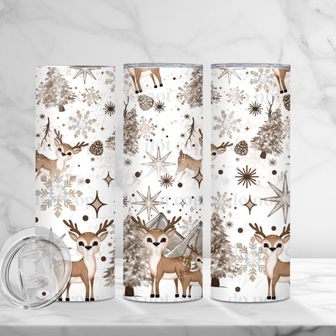 Skinny Tumbler Sublimation Wrap - Winter Deer