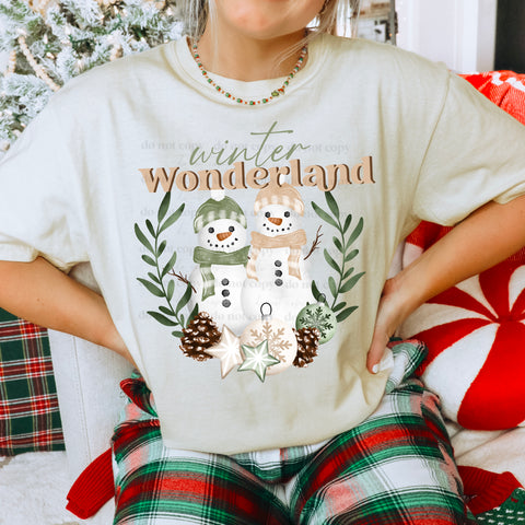 DTF Full Color TShirt Transfer - Winter Wonderland Snowmen