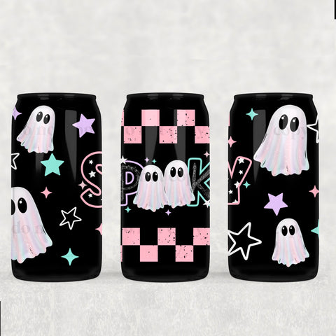 16oz UV DTF Wrap - Spooky Glitter Ghosts