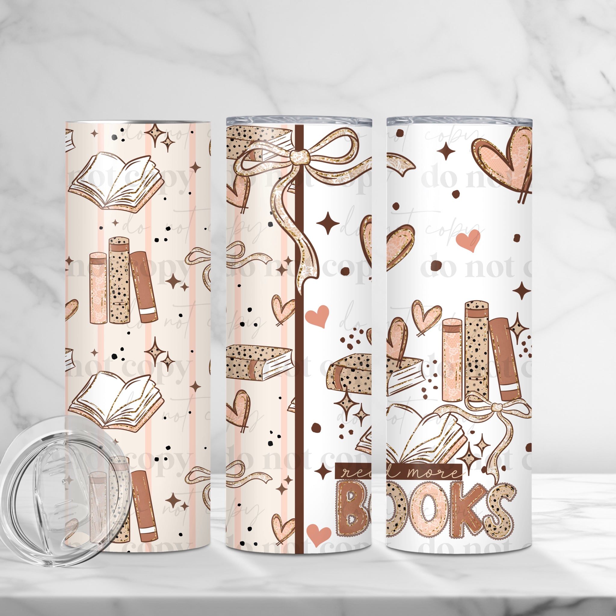 Skinny Tumbler Sublimation Wrap - Read More Books