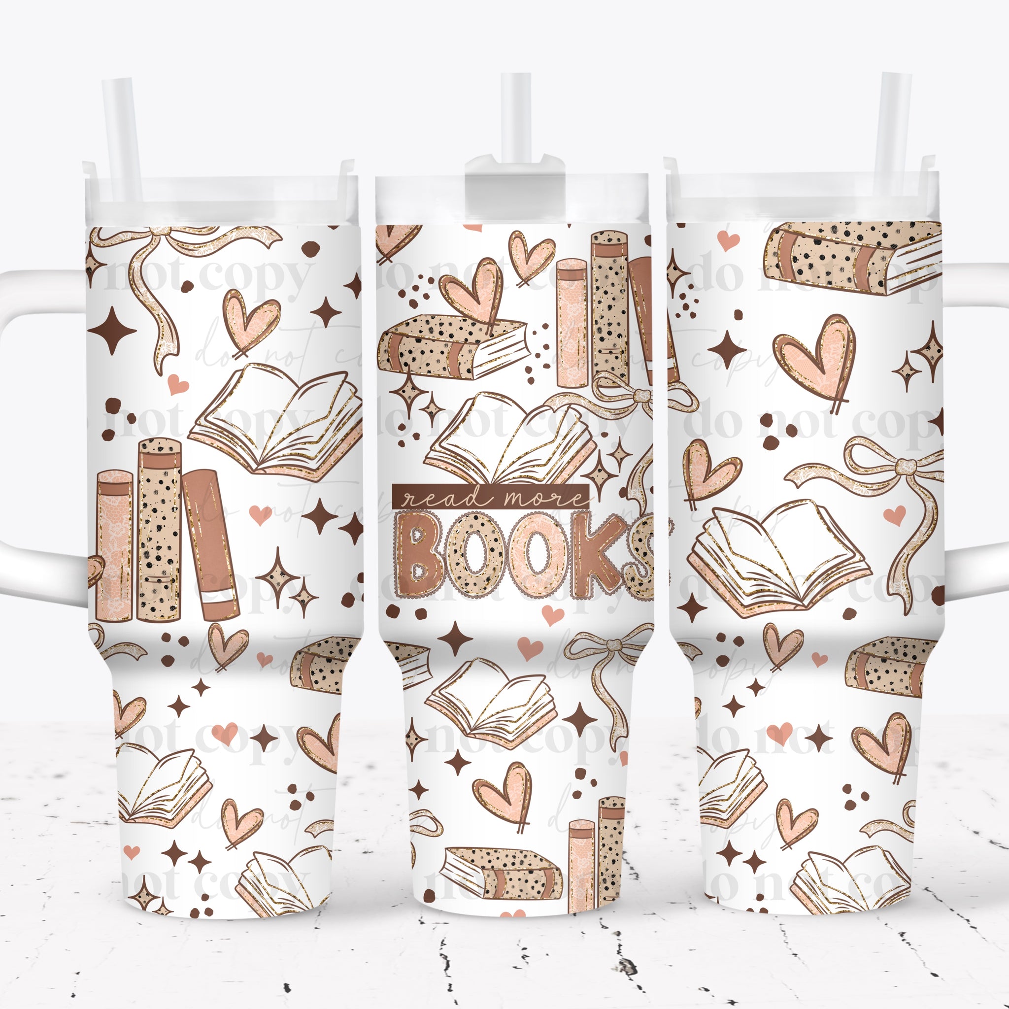 40oz UV DTF Wrap - Full Top & Bottom - Read More Books
