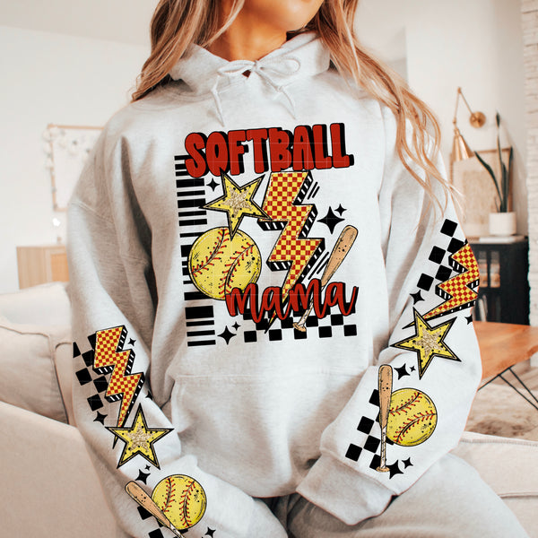DTF Full Color TShirt Transfer - Softball (Choose With or Without Mama - FREE SLEEVES)