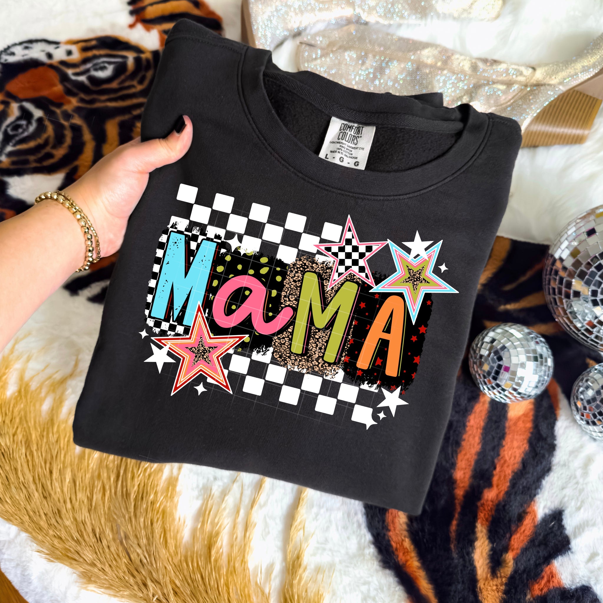 DTF Full Color TShirt Transfer - Mama Ransom Letters - (Black or White)