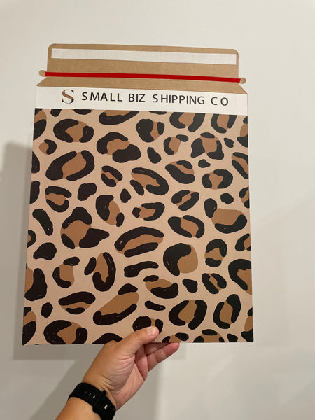 Leopard Rigid Mailer - Leopard Print Stay Flat Mailer