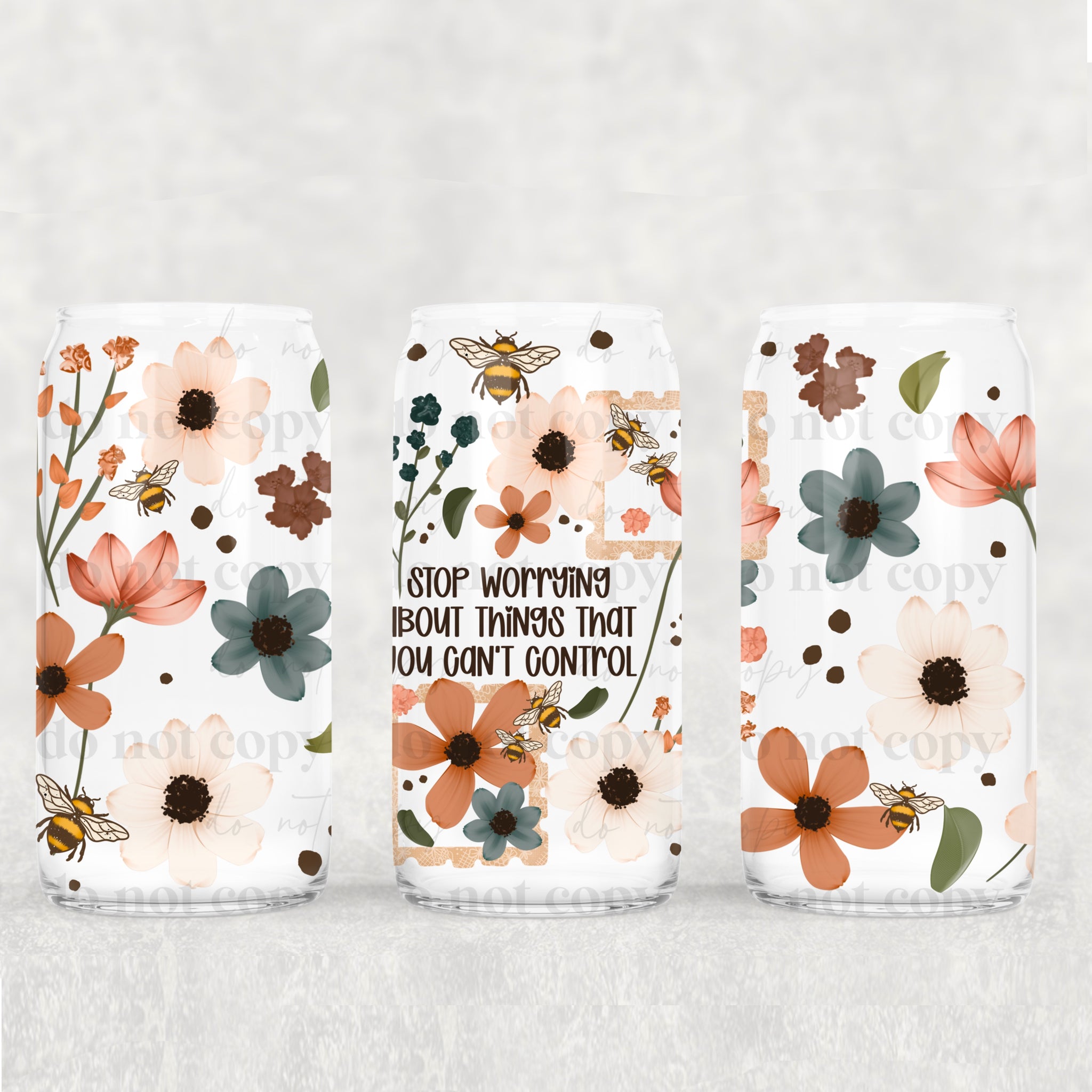 16oz UV DTF Wrap - Stop Worrying About Things You Can't Control