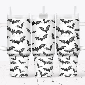 40oz UV DTF Full Top & Bottom Wrap - Black Bats