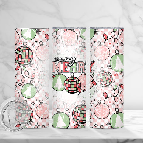 Skinny Tumbler Sublimation Wrap - Very Merry Ornaments