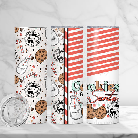 Skinny Tumbler Sublimation Wrap - Cookies For Santa