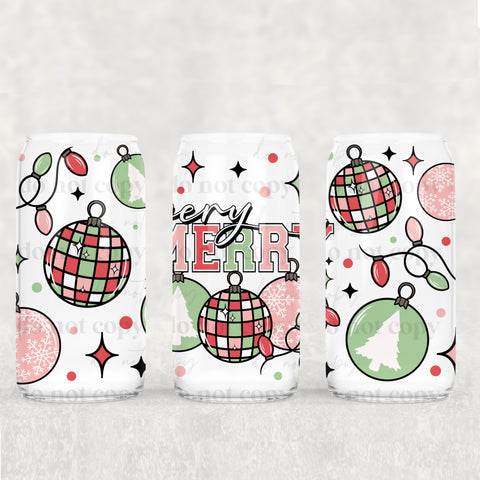 16oz UV DTF Wrap - Very Merry Ornaments