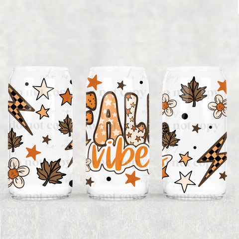 16oz UV DTF Wrap - Fall Vibes Check Lightning