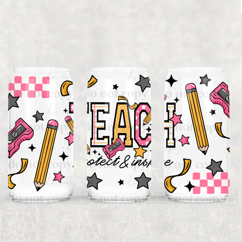 16oz UV DTF Wrap - TEACH Protect & Inspire