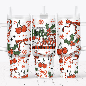 40oz UV DTF Wrap - Full Top & Bottom - Have Yourself A Holly Jolly