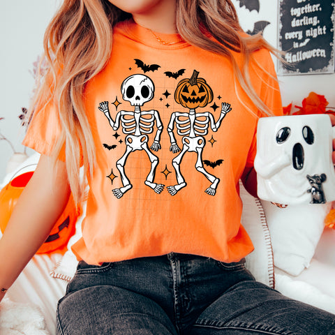 DTF Full Color Transfer - Skelly & Pumpkin Skelly