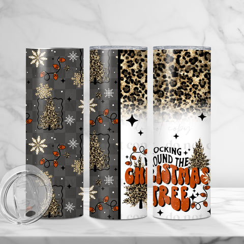 Skinny Tumbler Sublimation Wrap - Rockin Around The Christmas Tree