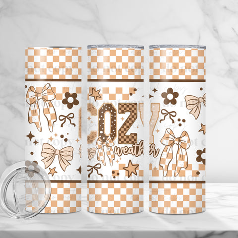 Skinny Tumbler Sublimation Wrap - Cozy Weather Neutral Check