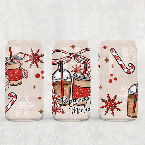 16oz UV DTF Wrap - Peppermint and Mocha