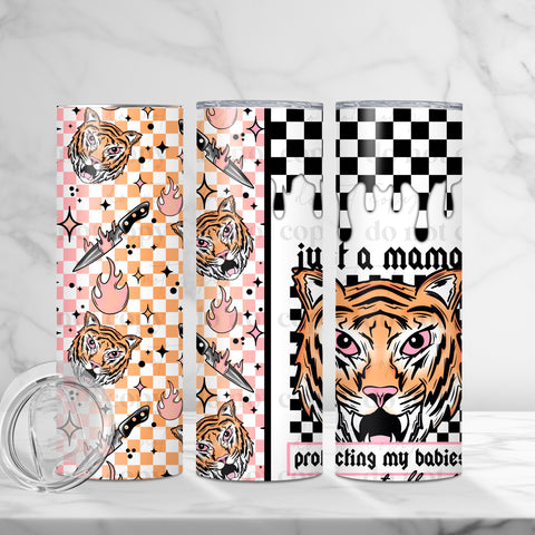 Skinny Tumbler Sublimation Wrap - Just A Mama Protecting Her Babies