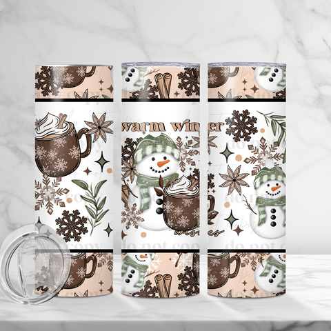 Skinny Tumbler Sublimation Wrap - Warm Winter Wishes