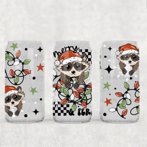 16oz UV DTF Wrap - Merry & Feral Raccoon Lights