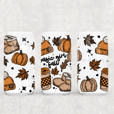 16oz UV DTF Wrap - Basic Girl Fall