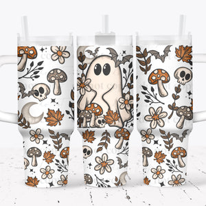 40oz UV DTF Full Top & Bottom Wrap - Cottage Core Ghostie