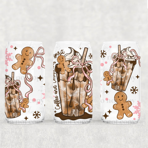 16oz UV DTF Wrap - Coffee & Christmas Spirit