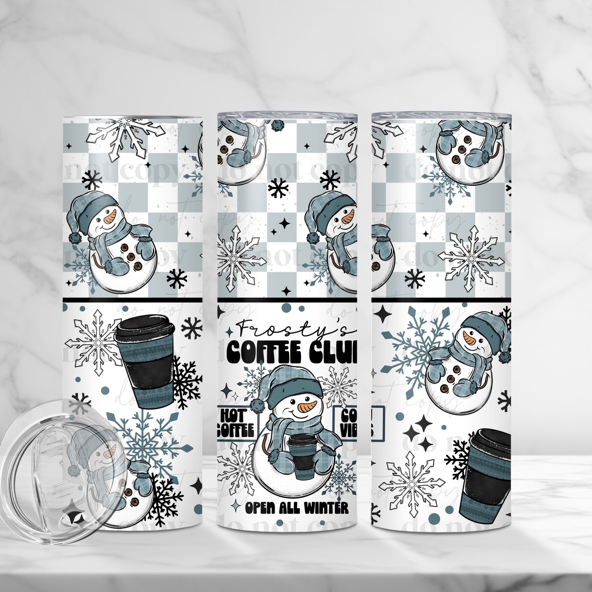 Skinny Tumbler Sublimation Wrap - Frosty's Coffee Club