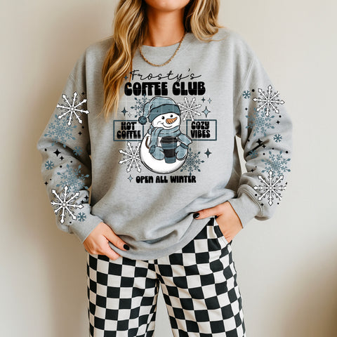 DTF Full Color TShirt Transfer - Frosty's Coffee Club - FREE SLEEVES!