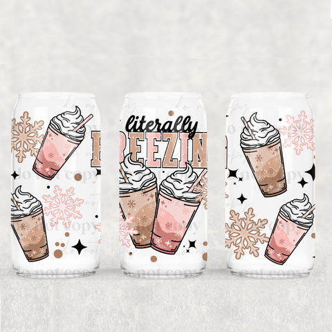 16oz UV DTF Wrap - Literally Freezing Pink