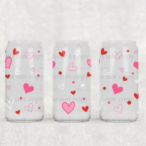 16oz UV DTF Wrap - Sketch Hearts