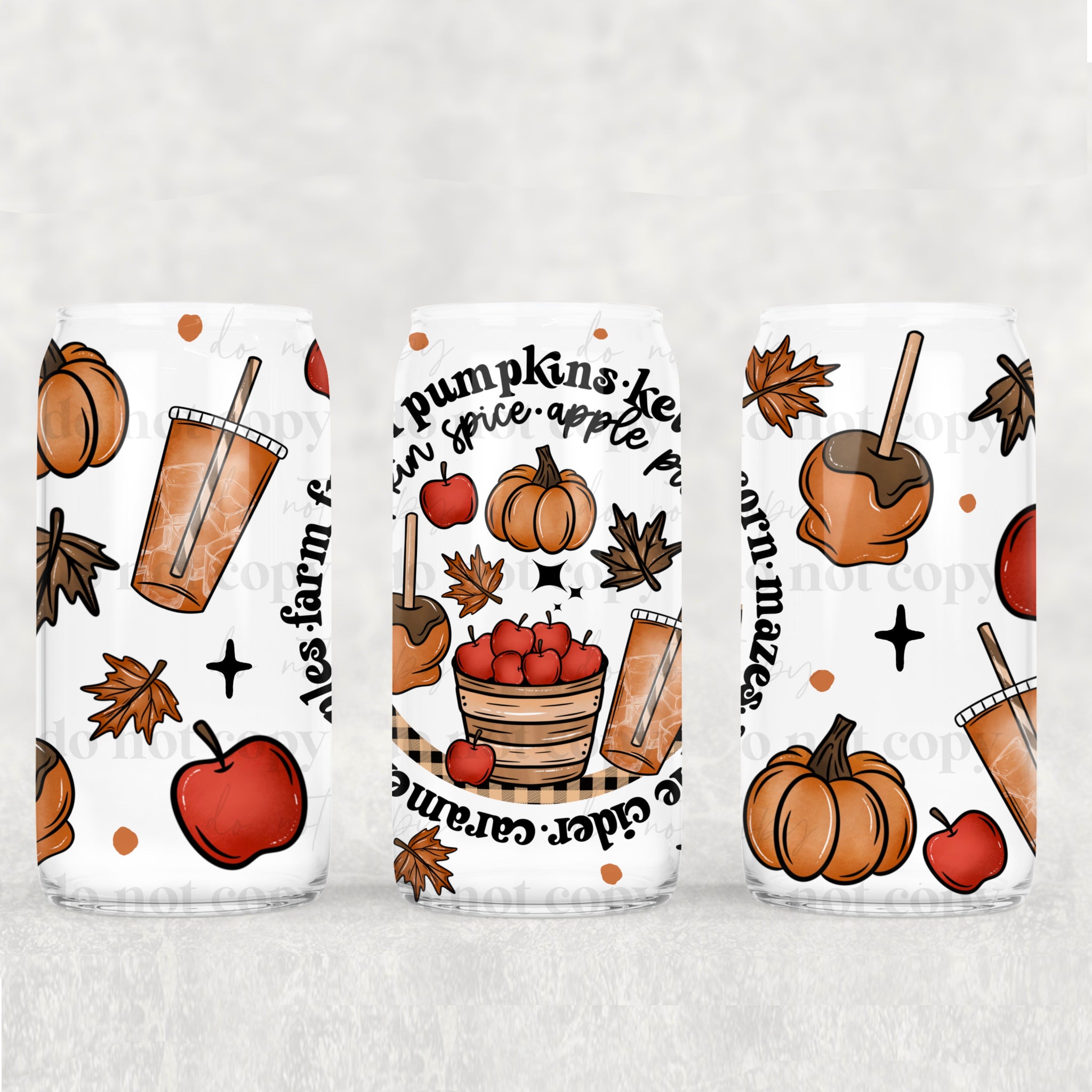 16oz UV DTF Wrap - Fall Things Circle