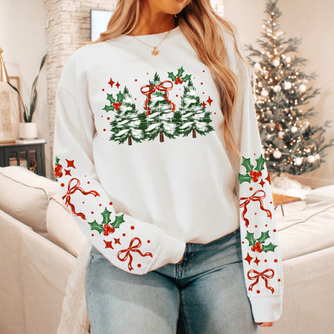 DTF Full Color TShirt Transfer - Winter Trees (FREE SLEEVES!)