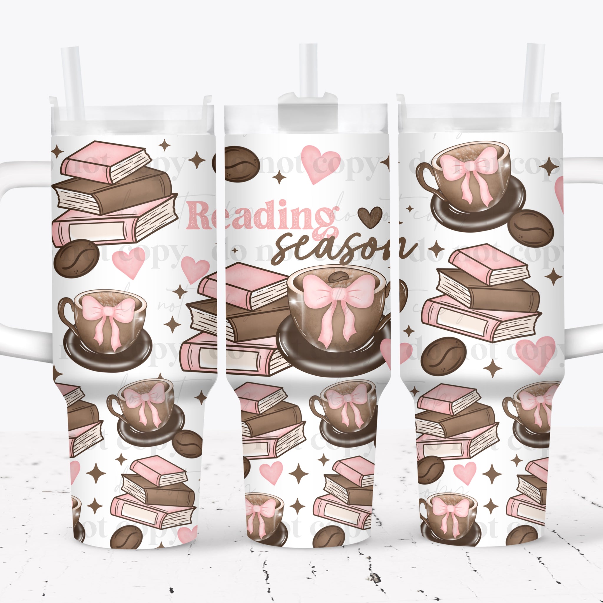 40oz UV DTF Wrap - Full Top & Bottom - Reading Season