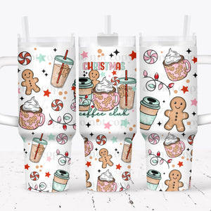 40oz UV DTF Wrap - Full Top & Bottom - Christmas Coffee Club