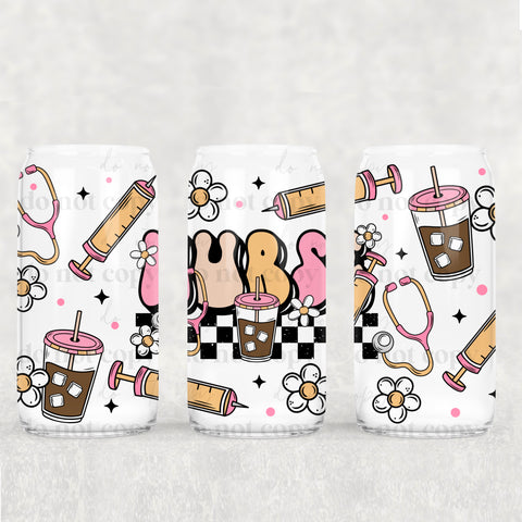 16oz UV DTF Wrap - Nurse Check Coffee