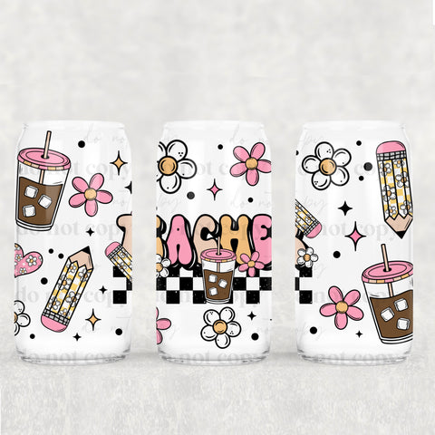 16oz UV DTF Wrap - Teacher Check Coffee