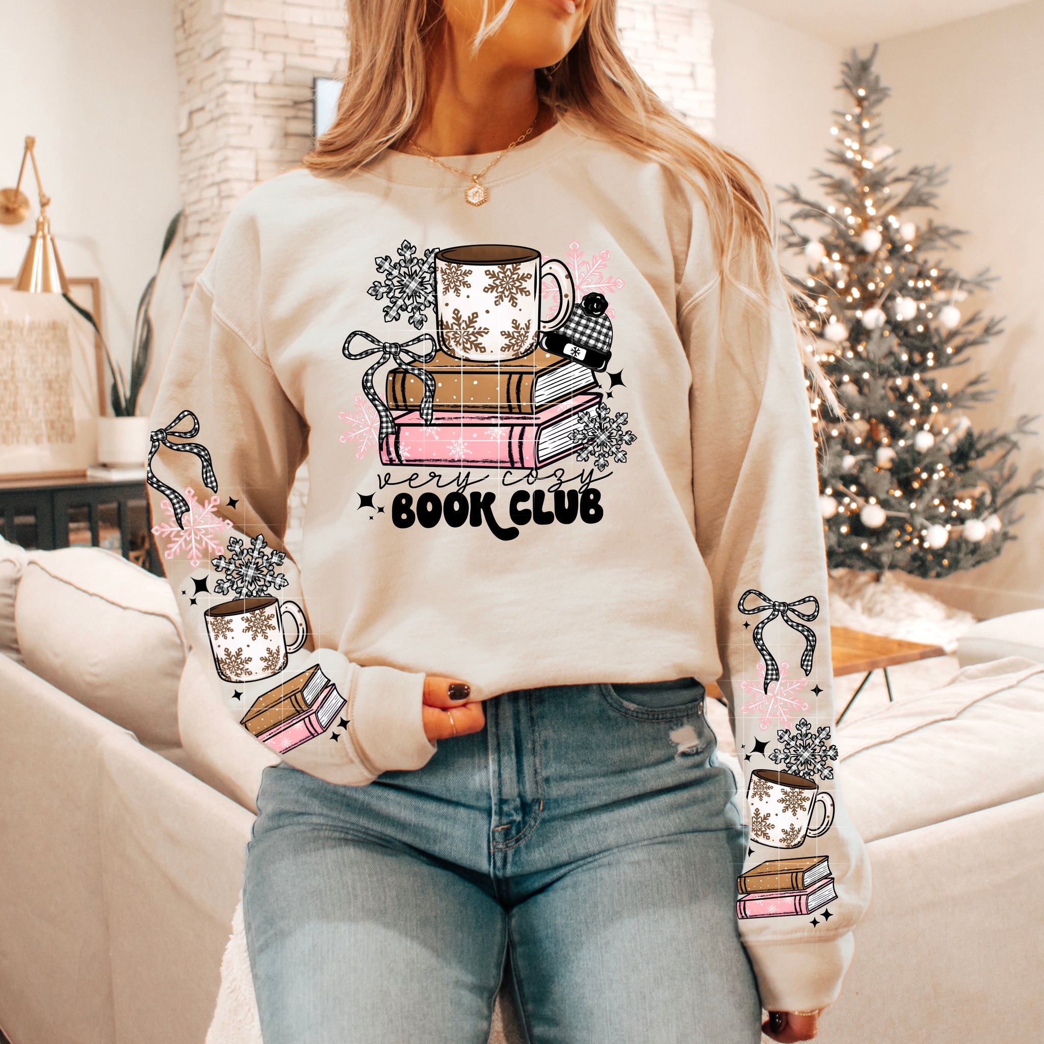 DTF Full Color TShirt Transfer - Very Cozy Book Club - FREE SLEEVES!