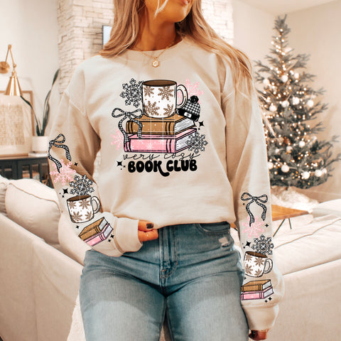 DTF Full Color TShirt Transfer - Very Cozy Book Club - FREE SLEEVES!